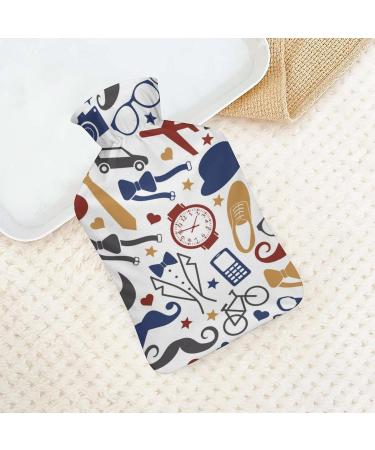 Men's Plush Hot Water Bottle with Cover - Hand Warmer for Adults & Children - 26.5x15.3cm - Buy Online on GoSupps.com