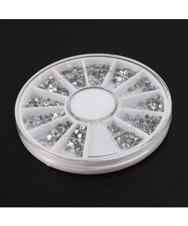 Sujurio Silver rhinestones carousel boxes Crystal nail manicure Nail 1.5 MM wheel - Buy Online on GoSupps.com