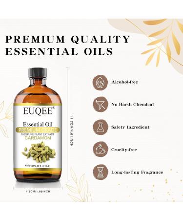 EUQEE Cardamom Essential Oil 118ml - Pure Natural Aromatherapy Oil for Diffusers and Home Humidifiers - Buy Online on GoSupps.com