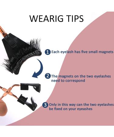 Magnetic Eyelashes Reusable Magnetic Lashes with 12 Pieces No Glue Waterproof & Easy to Wear Looking Natural 3D False Eyelashes Kit with Applicator (Pink) - Buy Online on GoSupps.com