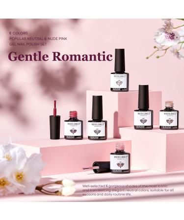 Modelones Gel Nail Polish 6 Colors White Soft Pink Gel Polish Classic Nude Purple Glitter Nail Polish Gel Soak Off U V Gel Nail DIY Salon Manicure French Popular Nails Art Gifts for Women - Buy Online on GoSupps.com