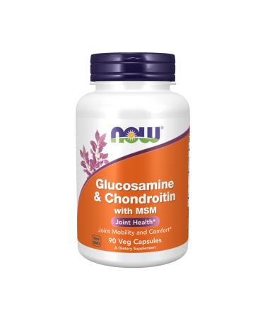 Now Foods Glucosamine & Chondroitin with MSM 90 Capsules Lab-Tested Soy Free Gluten Free Non-GMO