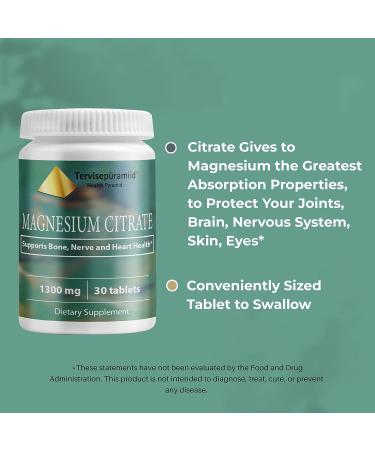 High Potency Health Pyramid Magnesium Citrate Tablets 1300mg for Men and Women - Relax & High Absorption Supplement - Buy Online on GoSupps.com