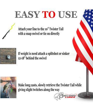 Delong Lures 10 Twister Tail Weedless KILR Worm - Soft Plastic Bass Fishing Lures for Bass, Pike, and More - Buy Online on GoSupps.com