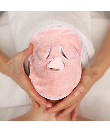 Ciieeo Serviette Masque Visage en Polaire Corail Sangle Amovible Trois Trous pour Soin du Visage et Relaxation Faciale R utilisable - Buy Online on GoSupps.com
