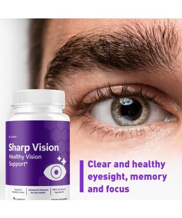 (3 Pack) Sharp Vision Capsules - Official SharpVision Eye Health Support Pills Natural Sharp Vision Advanced Supplement Vitamins for Overall Wellness & Support Health 180 Capsules for 3 Months - Buy Online on GoSupps.com
