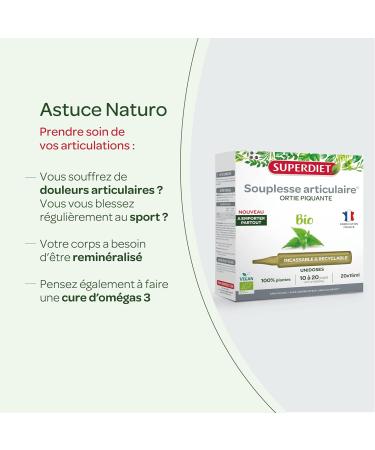 SUPERDIET - ORGANIC STITTLE - Joint flexibility - Portable format - Phytotherapy- Made in France - 20 single doses of 15 ml - Buy Online on GoSupps.com