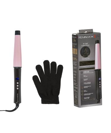 Remington CI9538 Pro 1-1.5" Pearl Ceramic Curling Wand | Digital Controls & 10 Heat Settings | Black/Pink - Shop Internationally - Buy Online on GoSupps.com