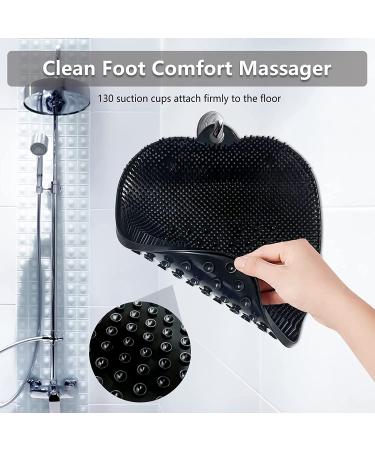 Silicone Shower Foot Scrubber Mat | Non-Slip with Suction Cups | Black Silicone Foot Brush for Dead Skin Removal and Massage - Buy Online on GoSupps.com