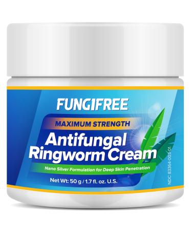 Antifungal Ringworm Cream Extra Strength Antifungal Cream for Stubborn Ringworm Jock Itch Eczema Psoriasis Athletes Foot Fast Itchy Relief Advanced Anti Fungal Cream for Skin 1.7 oz