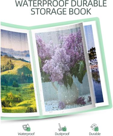 A3 Diamond Painting Storage Book | 30-Page Portfolio Folder for 60 Kits | Green 16.5x12.1in Presentation Album - Buy Online on GoSupps.com