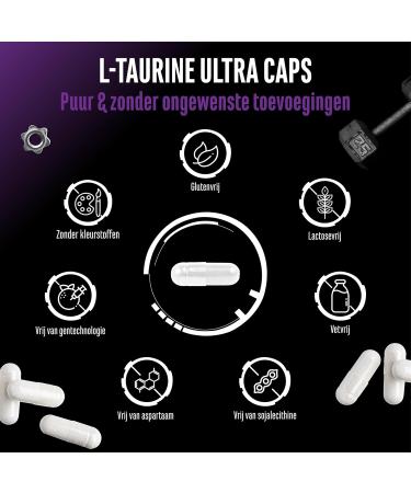 VitamineVersand 24 LTaurine Ultra Caps 365 capsules Extra high dosage with 1500 mg per capsule Taurine amino acid with 99 purity Without unwanted additives - Buy Online on GoSupps.com