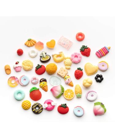 Slime Charms Food Set - 25pcs Mixed Lot Resin Flatback Cute Food Charms for DIY Crafts and Scrapbooking - Buy Online on GoSupps.com