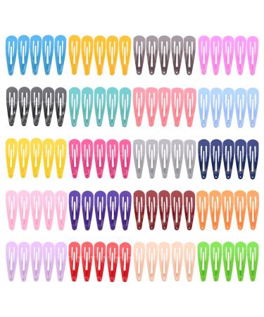 100 Pieces Solid Color 2 Inch Barrettes Women Metal Snap Clips