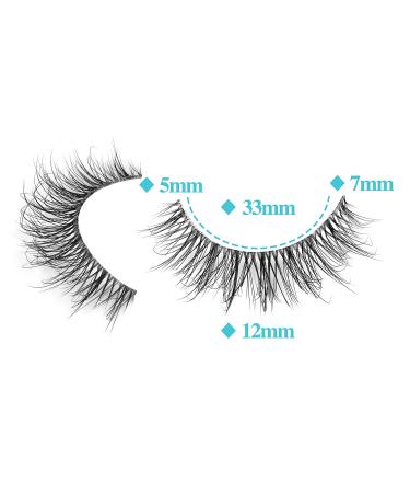5D Wispy Natural Short Mink Eyelashes Pack - Clear Band (12mm) - Buy Online on GoSupps.com