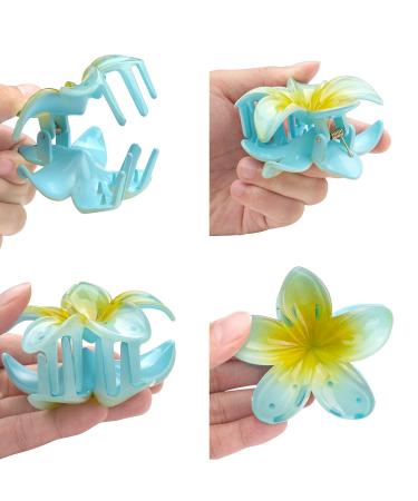 DealEachDay Hawaiian Claw Clips 7PCS Set | Flower Hair Clips for Thick Hair | Large Plumeria & Hibiscus Hair Accessories for Women - Buy Online on GoSupps.com