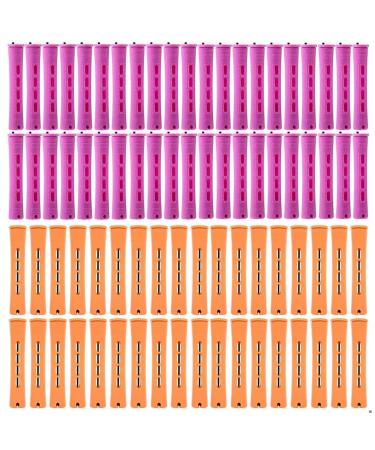 starze Perm Rods Set Cold Wave Rods Perm Rods for Natural Hair Hair Roller Curler Perm Rods for Long Hair Curly Rods Tools for DIY, Orange,White,Beige,Purple