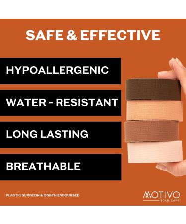 Motivo Advanced Scar Care Bundle: Scar Tape & Roller Serum (10ml) | Water & Sweat Resistant | Suitable for All Skin Types | Ideal for Surgical, C-Section, Trauma & Acne Scars | Fair - Buy Online on GoSupps.com