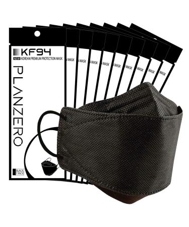 Premium Filters (KF94 Certified) Face Mask (Made in Korea) Respirators Protective Disposable Safety Dust Covers (Adults) Individual Package (Black) 10 Pack