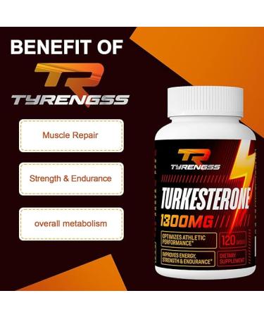 Turkesterone Supplement 1300mg High Strength - 20% Turkesterone - Athletic Performance & Muscle Mass - 120 Capsules - Buy Online on GoSupps.com