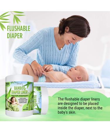 Disposable Cloth Diaper Bamboo Liners  4 Rolls  Fragrance Free & Chlorine Free  Compostable  Dye Free Flushable Biodegradable Viscose Bamboo Liners for Cloth Diaper 100 Each Sheets for 4 Rolls - Buy Online on GoSupps.com