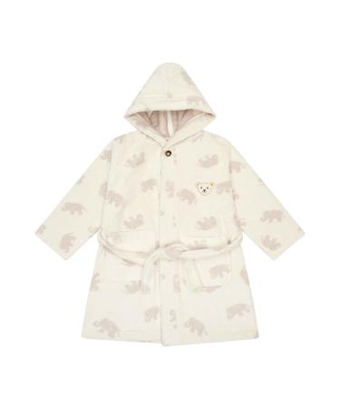 Steiff Unisex Children's Homewear Bathrobe 104 White (Elephant Motif)