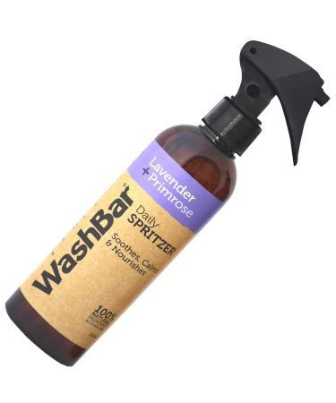 WashBar Natural Dog Deodorizing Spray - Deodorant and Calming Spray, Lightly Scented, Primrose & Lavender Spray, Dog Spray Deodorizer Perfume, All Natural, Daily Use, Large 8.45 fl. oz