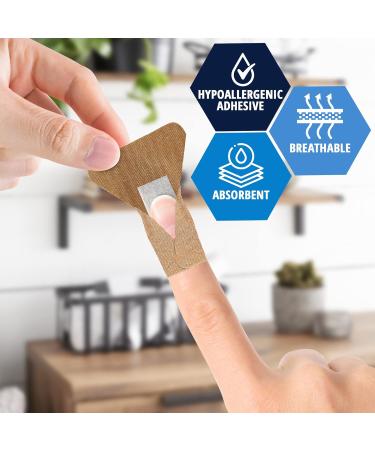 Med Pride Sterile Fabric Fingertip Adhesive Bandages 1.75'' x 3'' 100 Count - Hypoallergenic Latex-Free First Aid Finger Bandages - Individual Wrapped - Buy Online on GoSupps.com