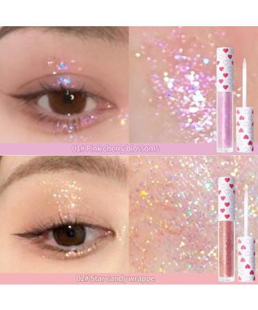 Erinde 6PCS Liquid Glitter Eyeshadow Eyeliner - Long Lasting Korean Makeup Sparkling Shimmer Quick Drying & Pigmented Loose Glitter for Stunning Eye Looks - Buy Online on GoSupps.com