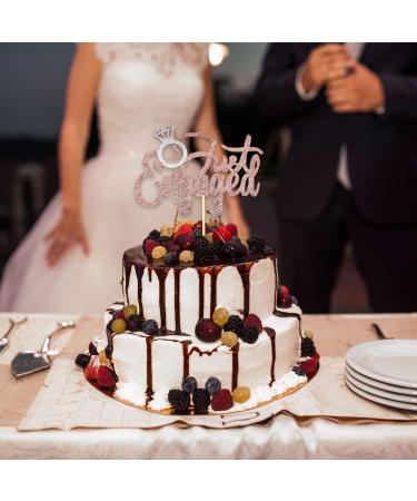 CHEERYMAGIC Just Engaged Cake Topper Glitter We're Engaged Cake Pick Engagement Party Decorations Bridal Engagement Wedding Cupcake Decoration Party Supplies A4-DHCP (Rose Gold) - Buy Online on GoSupps.com