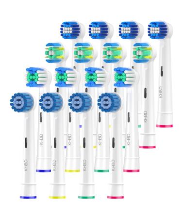 KHBD 16 Pack Replacement Heads for Braun Oral B Electric Toothbrush Handles- Includes 4 Sensitive Brush 4 Precision Brush 4 Deep Cleaning 4 Floss Clean Brush Heads