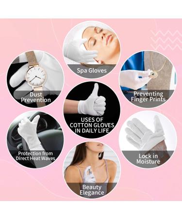 Buy Cotton Gloves - 4 Pairs of Breathable Washable Reusable Protective Gloves for Eczema & Dry Hands - Buy Online on GoSupps.com