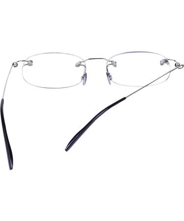 Buy 2-Piece Unisex Frameless Reading Glasses for Men & Women - 3.5 Ultra-Light Clear Lens Presbyopia Glasses with Case - Ideal for Ages 70-74 - Buy Online on GoSupps.com