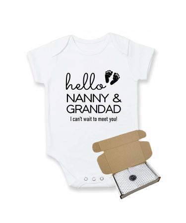 allaboutthebump Hello Nanny & Grandad Boxed Baby Announcement Bodysuit Vest 0 Months