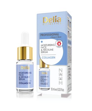 Delia Cosmetics - Collagen Serum - Intensive Anti-wrinkle & Moisturising Treatment for all Skin Types - 100% Face & Neckline Serum - Collagen & Hyaluronic Acid - PARABEN FREE - 10ml