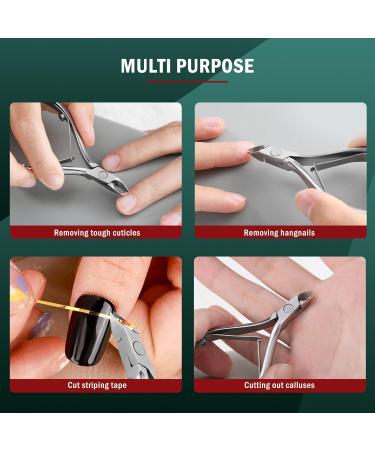 FVION Precision Cuticle Clippers - Stainless Steel Cuticle Remover and Nail Nipper (4mm Jaw) - Professional Manicure Tool in Silver - Buy Online on GoSupps.com