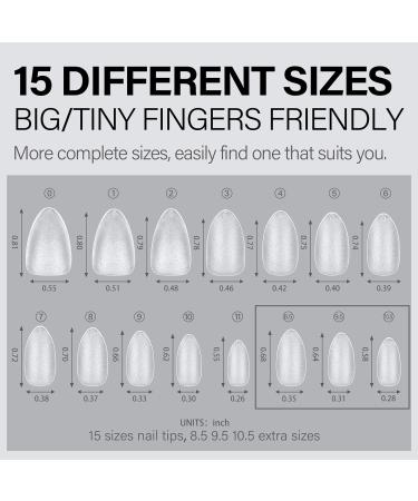 AILLSA Short Almond Nail Tips - 240 PCS Matte Soft Gel Full Cover Almond Nails for Soak Off Extensions - Buy Online on GoSupps.com
