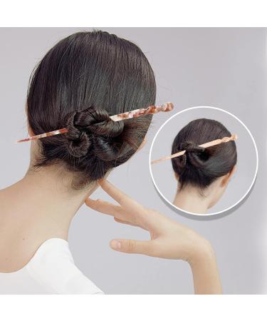 10 Pack Vintage Tortoise Shell Hair Forks - French Style Cellulose Acetate Hair Pins for Women and Girls - Buy Online on GoSupps.com
