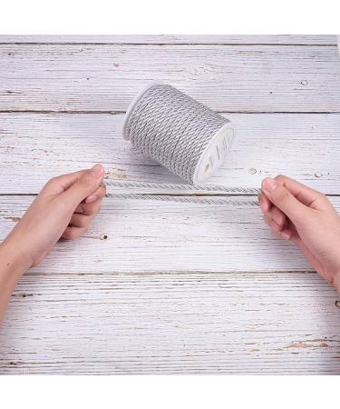 PandaHall 5mm Silver Silk Rope Twisted Cord Trim - 18 Yards | Christmas Valentine Party Decor Sewing Crafts - Buy Online on GoSupps.com