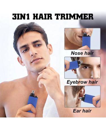 2024 Portable Nose Hair Trimmer - Rechargeable Electric Hair Removal Kit for Men & Women - Ear & Nose Clippers with Eyebrow Razor (Blue - Buy Online on GoSupps.com