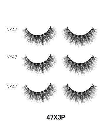 Laflare 3D NY Mink Eyelashes Multipack - 100% Real Mink Hair, Luxury Makeup, 3 Pairs Value Pack - Reusable and Trendy - NYVP47 - Buy Online on GoSupps.com