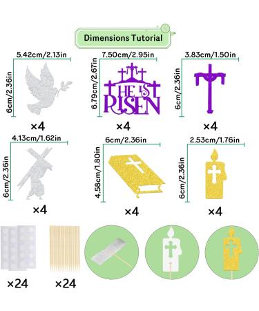 He Is Risen Cupcake Toppers Happy Easter Day Party Decorations Jesus Religious Christian Holiday Party Decor Welcome Easter Resurrection Spring Holiday Party Supplies 24 PCS - Buy Online on GoSupps.com