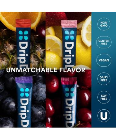 DripDrop Hydration - Electrolyte Powder Packets - Pi a Colada Mango A a Passion Fruit Grape Fruit Punch Strawberry Lemonade Cherry - 64 Count - Buy Online on GoSupps.com