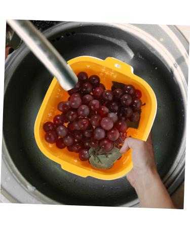 Alipis 1 Set Food Basket Thicken Vegetable Holder Kitchen Vegetables Supply Washing Storage Double-Layer 32X27CM Orange - Buy Online on GoSupps.com