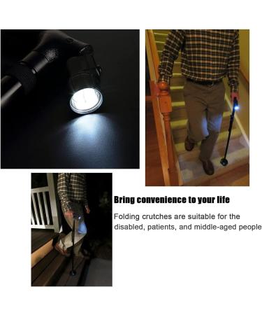 GETUOPT Convenient and Foldable Walking Cane with Adjustable Bright Lights T Handle Cushioning and Pivoting Quad Base - A Perfect Walking Stick for Senior Citizens and Their Active Lifestyles. - Buy Online on GoSupps.com