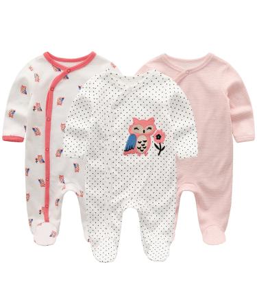MAMIMAKA Baby Clothes Newborn Baby Grow Onesies Cotton Footed Pajamas for Boys and Girls 0-18 Months 0-3 Months Long Sleeve COLOR2 - Buy Online on GoSupps.com