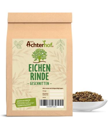 Eichen bark 500g |Oak bark dried and cut |Ideal for seat or foot baths wraps/envelopes or as a tea |Naturrein |from the Achterhof 500 g (1 Pack)