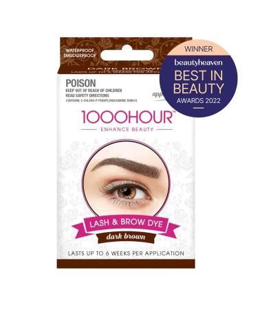 1000 Hour Professional Lash & Brow Kit - Long-Lasting Eyebrow Mascara & Gel for Stunning Defined Brows - Dark Brown - 12 Applications Up to 6 Weeks - Buy Online on GoSupps.com
