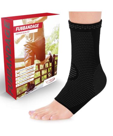 Vigo Sports 2 Set ankle bandage I 7 zones compression supports proactively in the event of joint complaints and heel spur I ergonomic design for optimal relief and increasing the stability black s