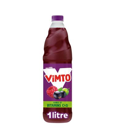Vimto Real Fruit Squash Original Mixed Fruit Juice Cordial Drink Blackcurrant Grape & Raspberry 1 Litre Bottle